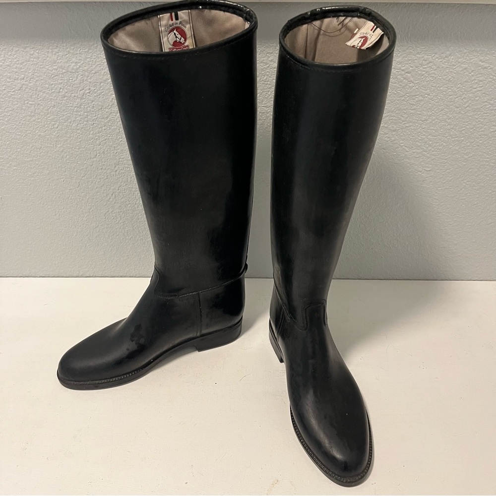 Ovation Cottage Craft Women’s Black Rubber Boots Tall Size US 6/ EU 36